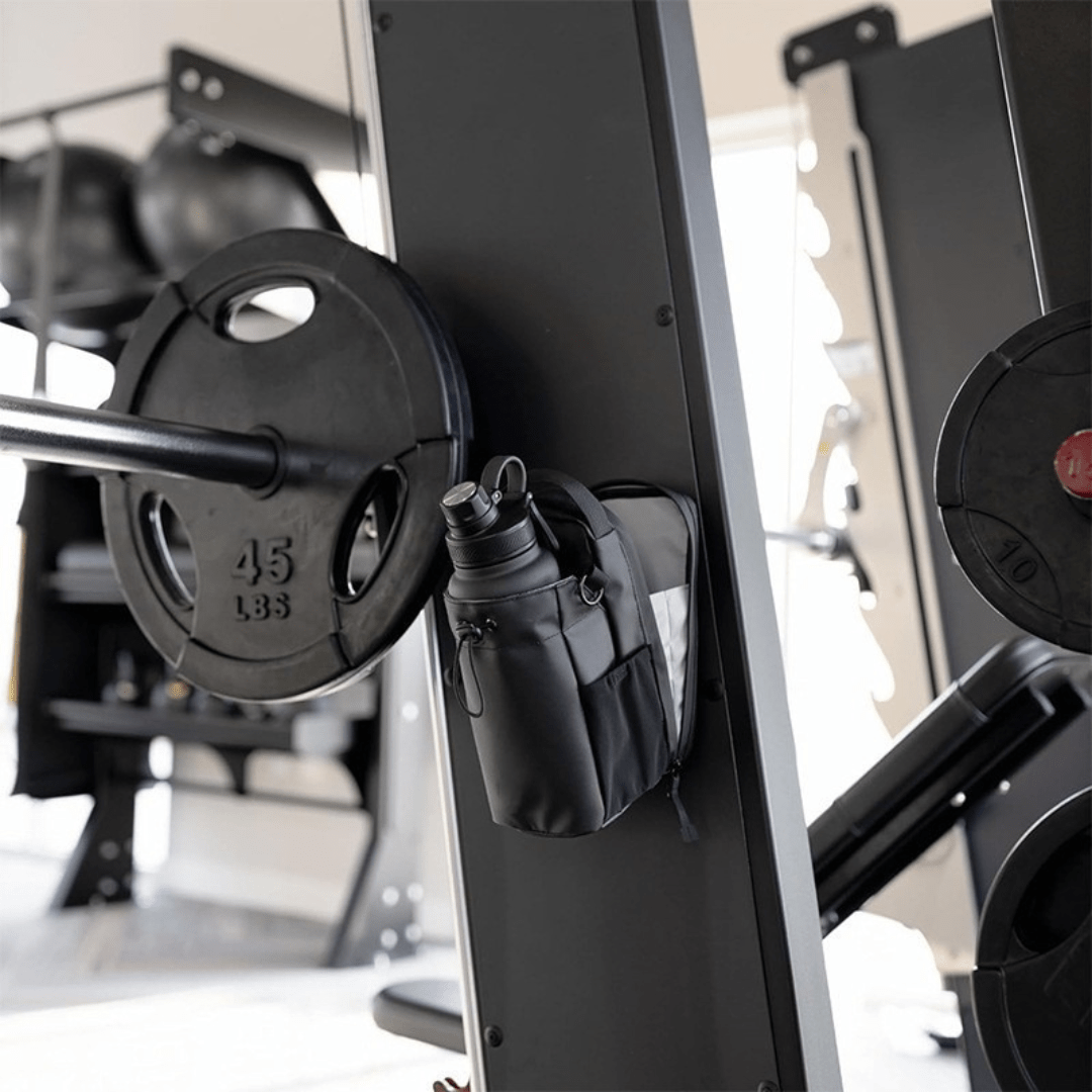 Biboss Magnetic Gym Bag, Compact training bag with bottle compartment, key holder &amp; adjustable strap