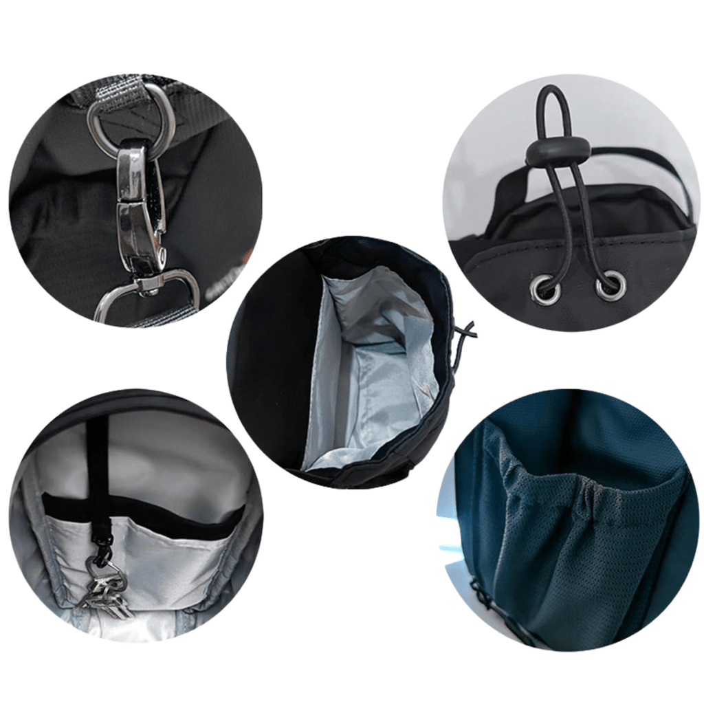 Biboss Magnetic Gym Bag, Compact training bag with bottle compartment, key holder &amp; adjustable strap