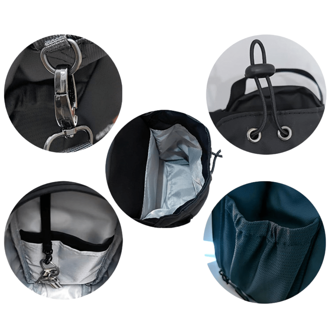 Biboss Magnetic Gym Bag, Compact training bag with bottle compartment, key holder &amp; adjustable strap