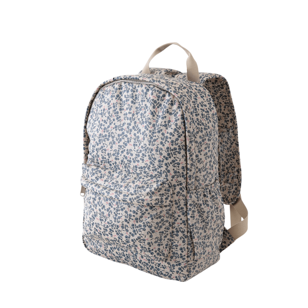 Children's Backpack, Blue Flowers