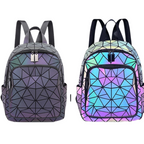 Luminova – Holografisk Geometrisk Ryggsäck i PVC