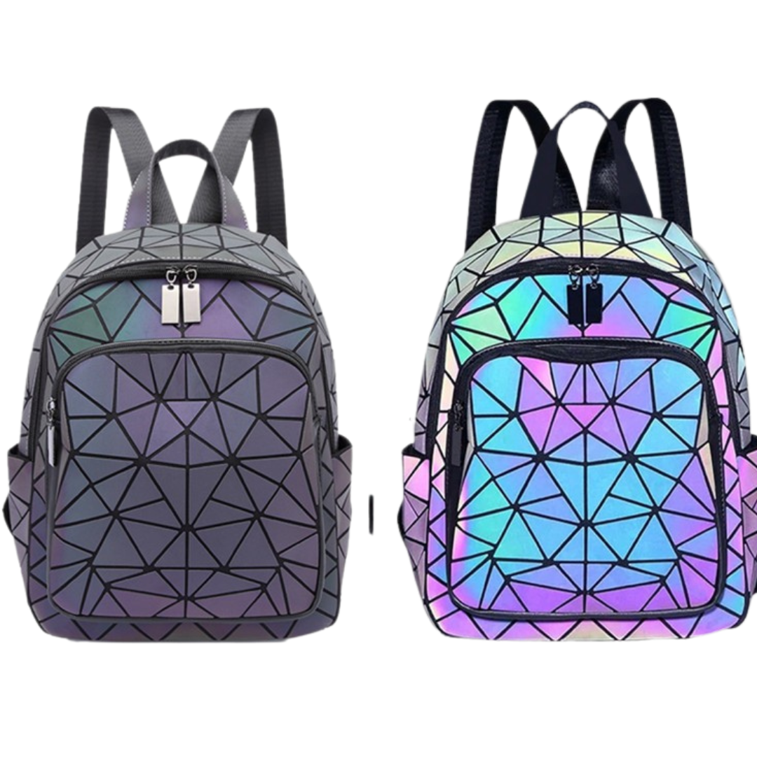 Luminova – Holografisk Geometrisk Ryggsäck i PVC