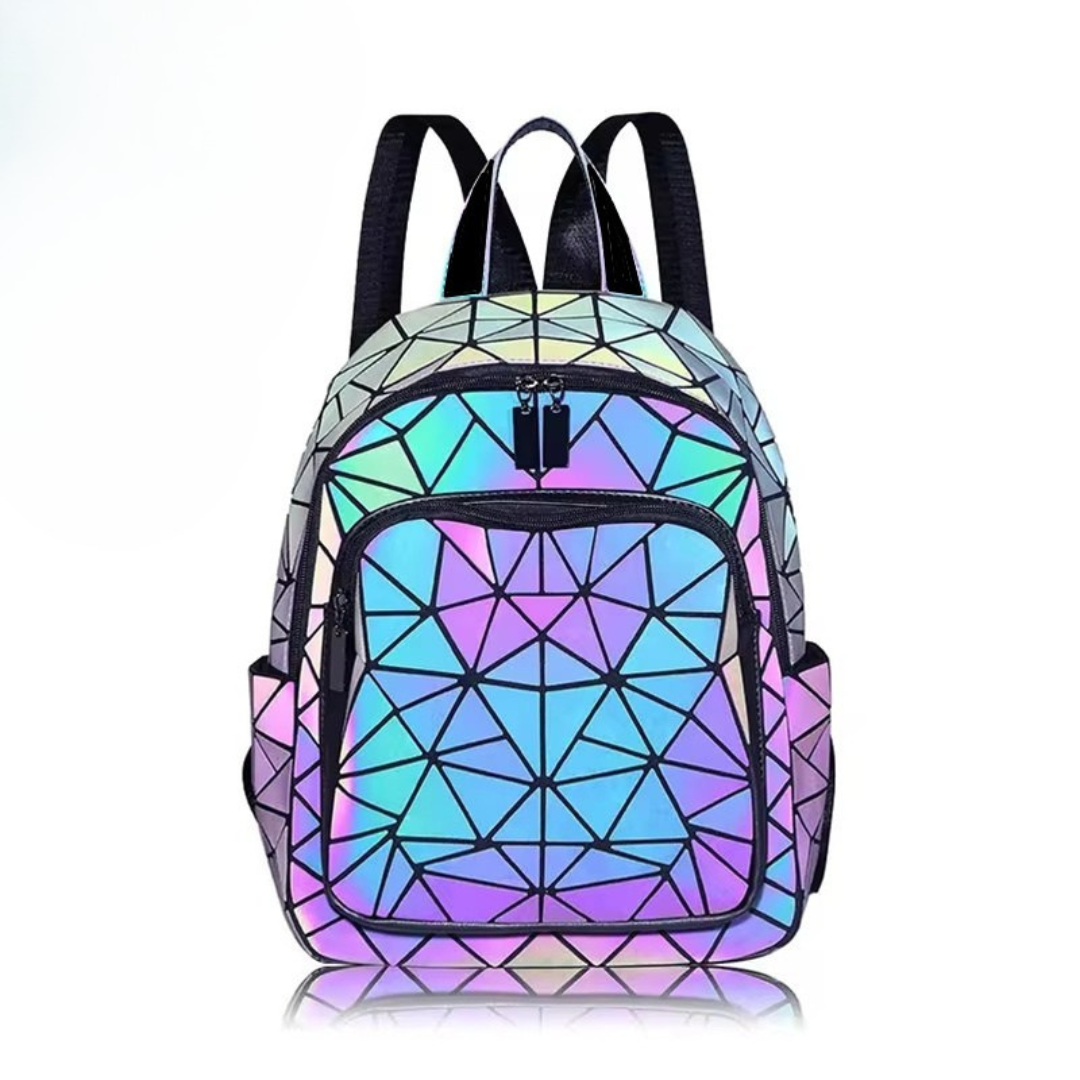 Luminova – Holografisk Geometrisk Ryggsäck i PVC
