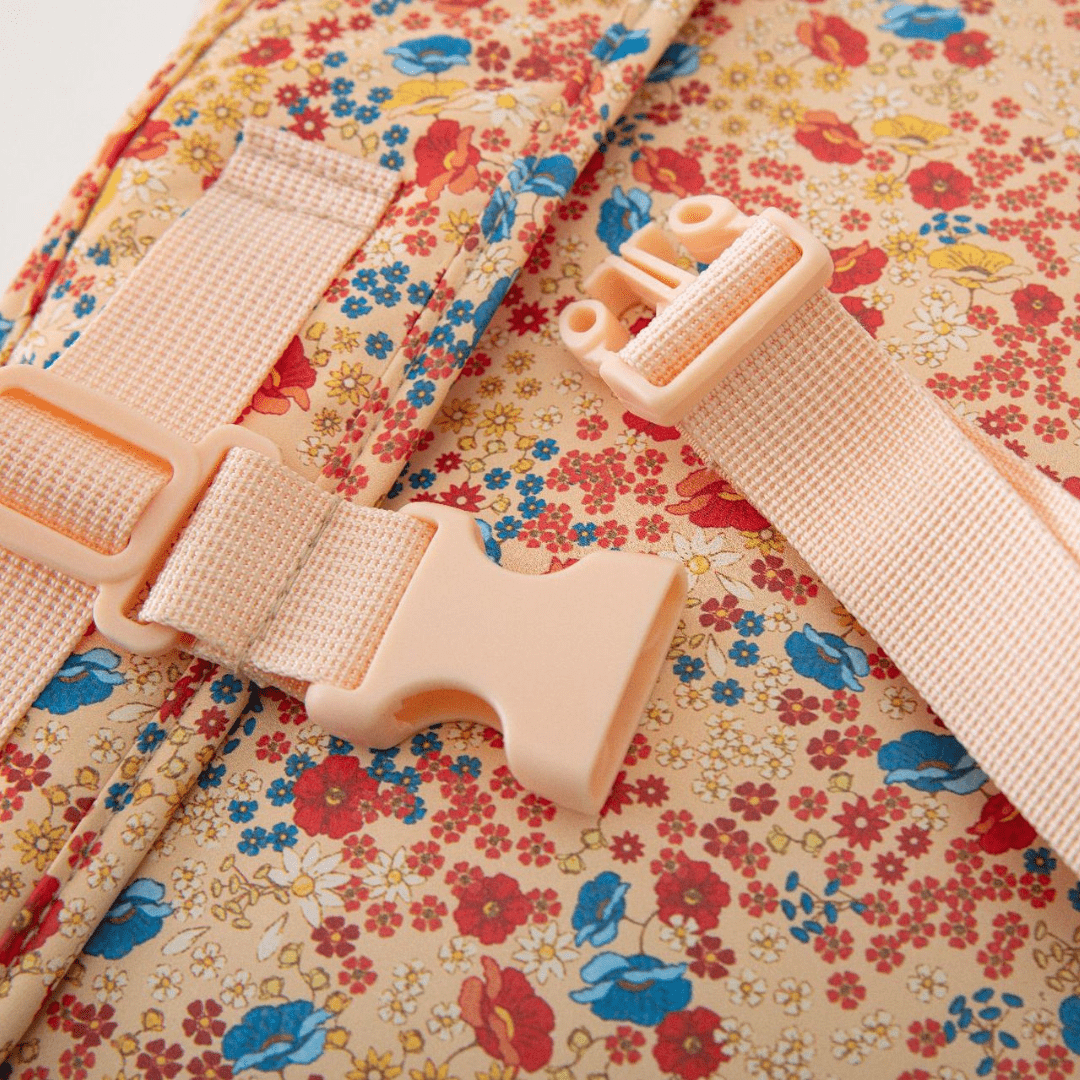 Children's Backpack, Red Flowers
